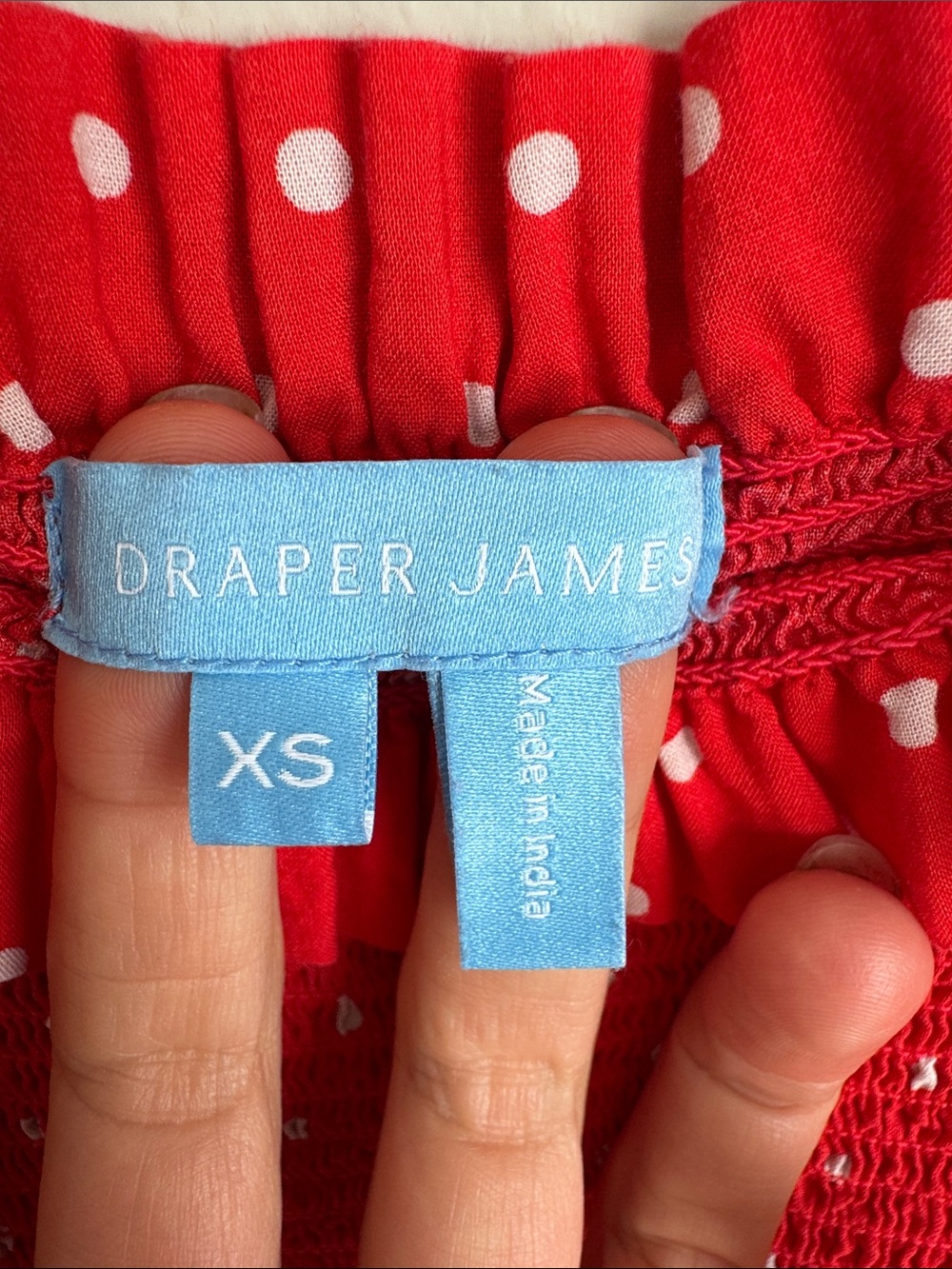 Draper James Red Polka Dot Smocked Tiered Midi Dress XS Cottagecore Sundress - Picture 6 of 11